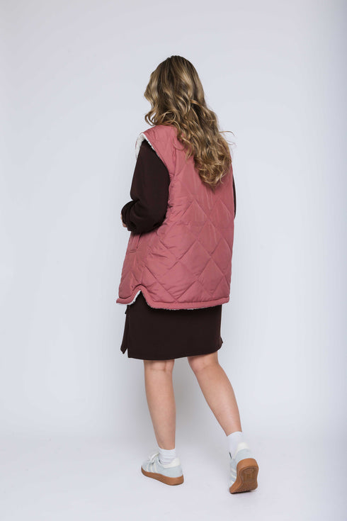 Julie-Reversible Sherpa Lined Vest